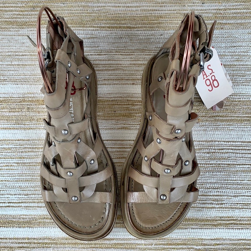 A.S.98 AS98 Payne NEW Gladiator Strappy Ankle Buckle Zip Wedge Platform Sandals - Picture 11 of 13